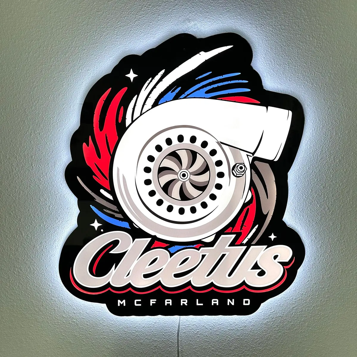 Cleetus Turbo Back Lit Sign 1