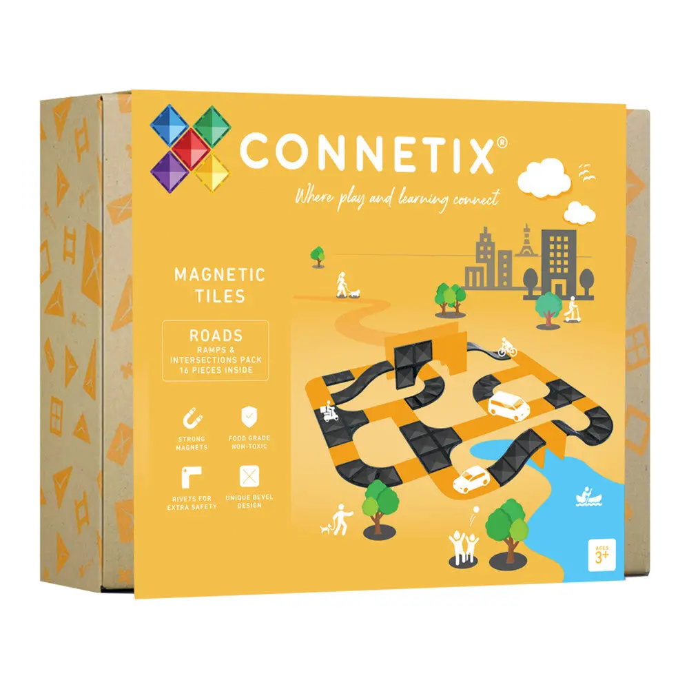 Connetix Magnetic Tiles Ramps & Intersections Pack, 16-Piece Set 1