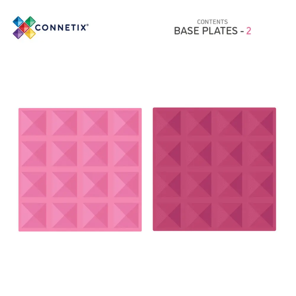 Connetix Magnetic Tiles Pastel Pink & Berry Base Plate Duo, 2-Piece Set 2