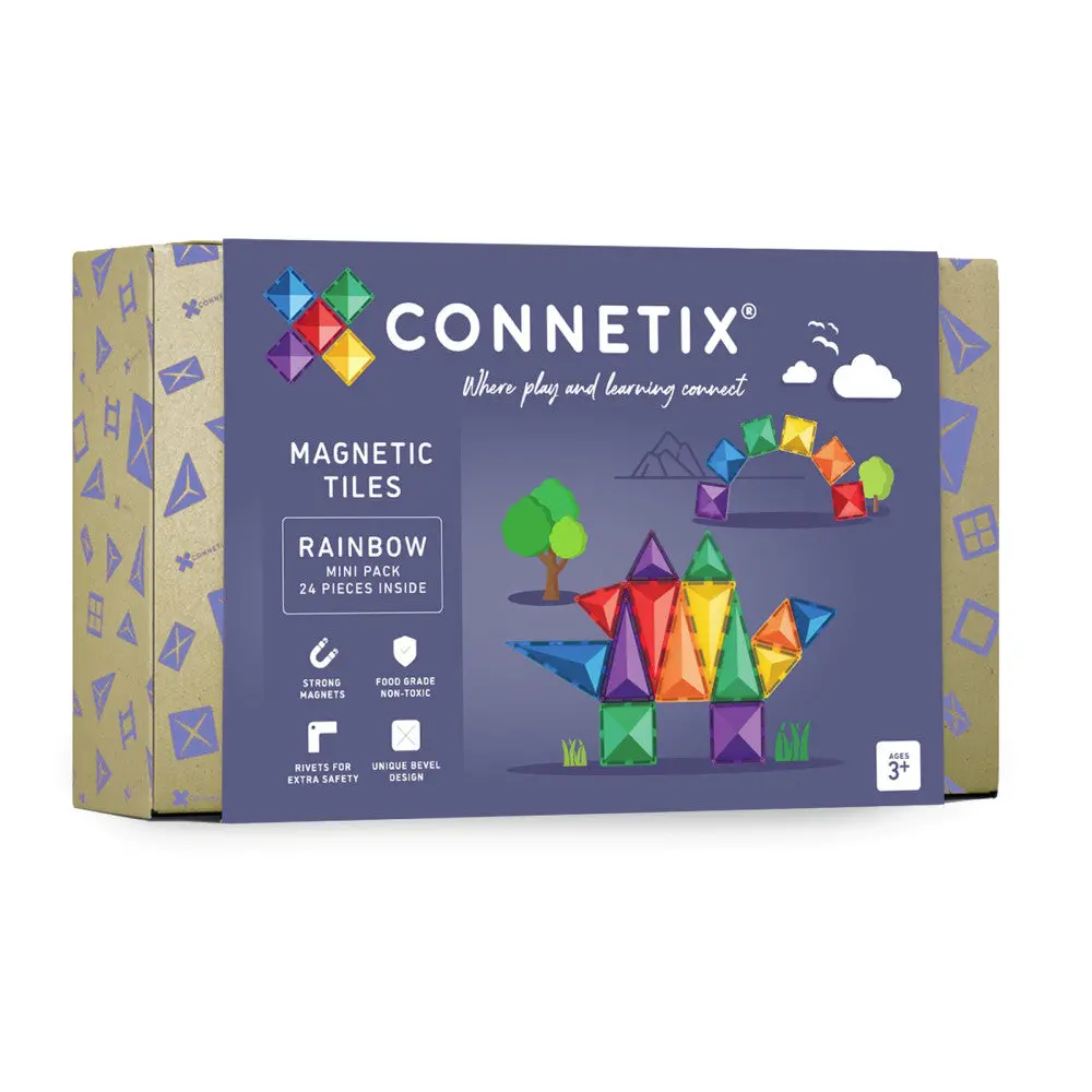 Connetix Magnetic Tiles Rainbow Mini Pack - 24 Pieces 1