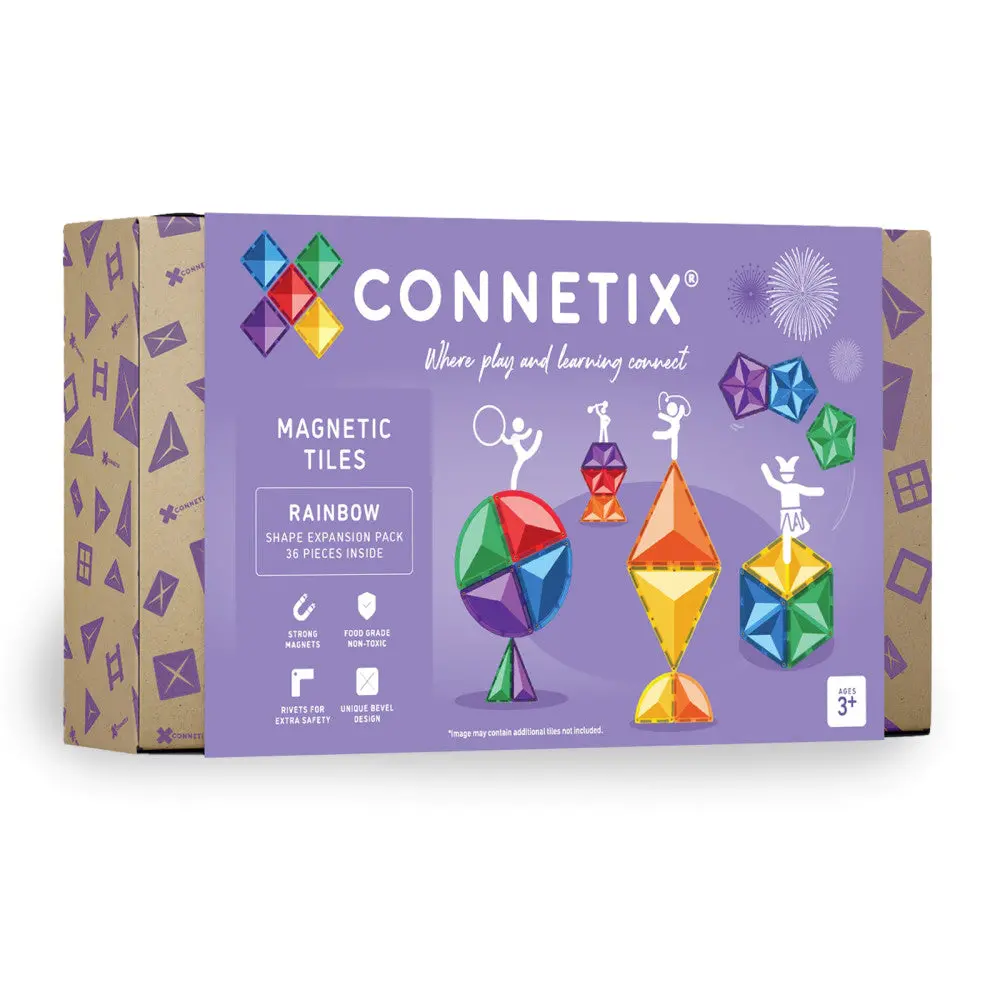 Connetix Magnetic Tiles Rainbow Shape Expansion Pack – 36 Piece Set 1