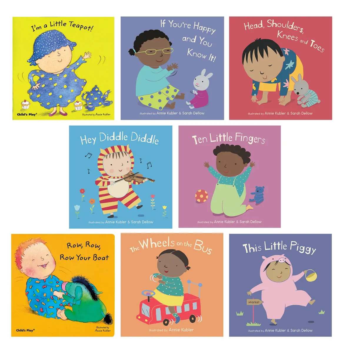 Child's Play Books Nursery Rhyme Board Book, 8-Piece Set With Cd 1