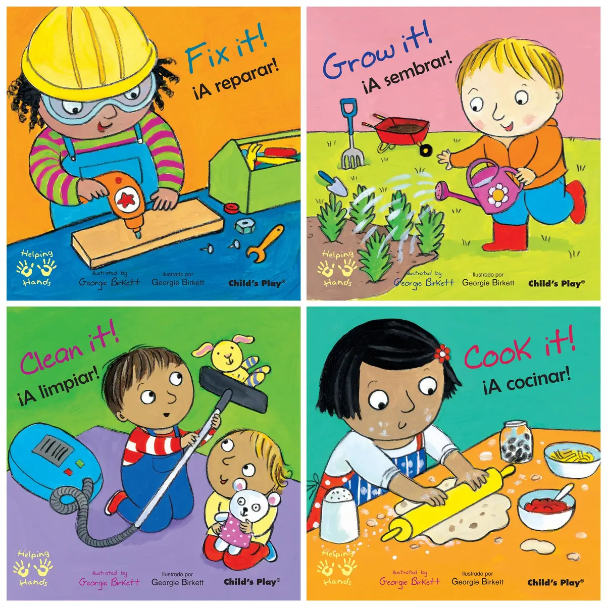 Helping Hands/Manos Amigas Bilingual Children's Book Set - 4 Piece 1