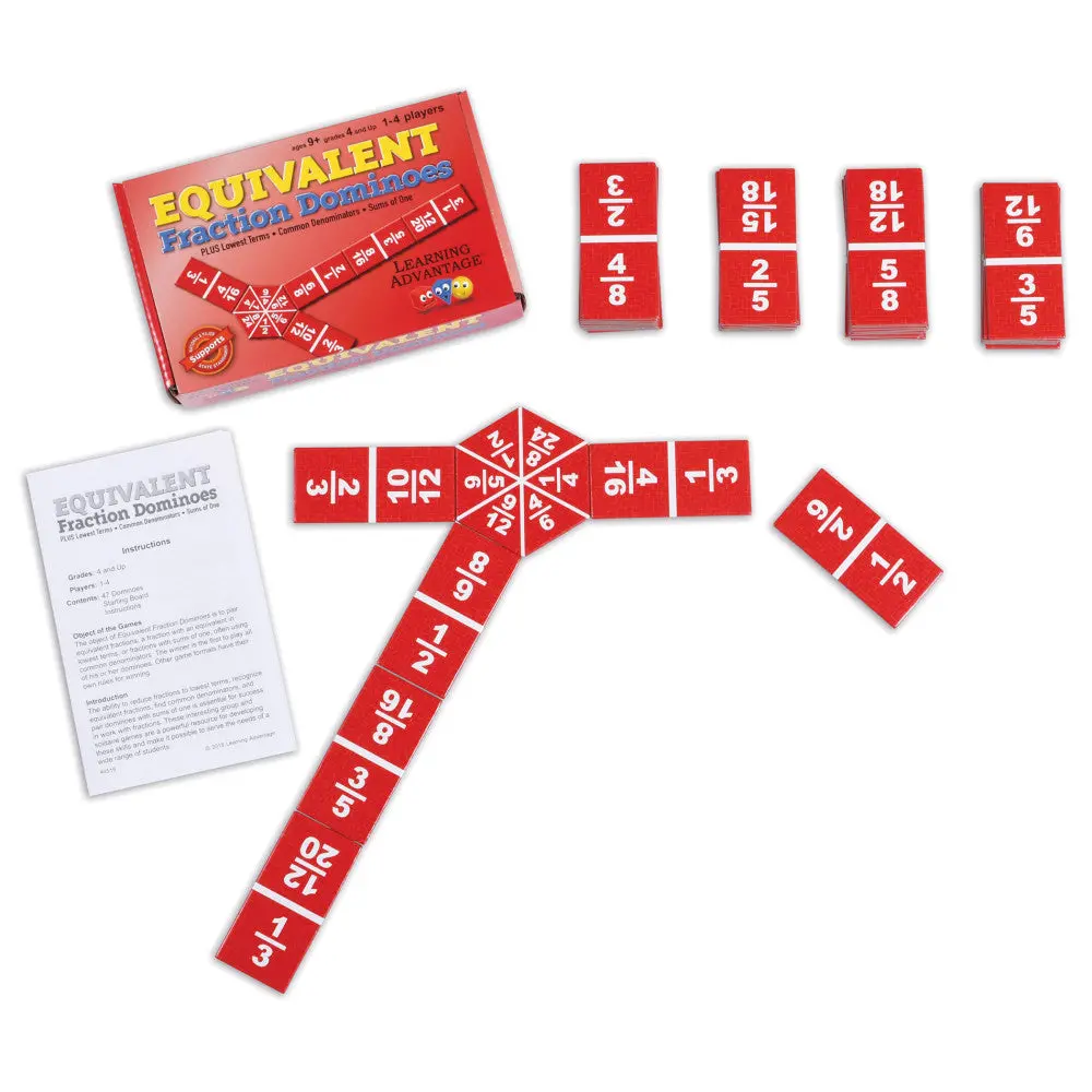 Learning Advantage Colorful Fraction Dominoes - Educational Math Game 1