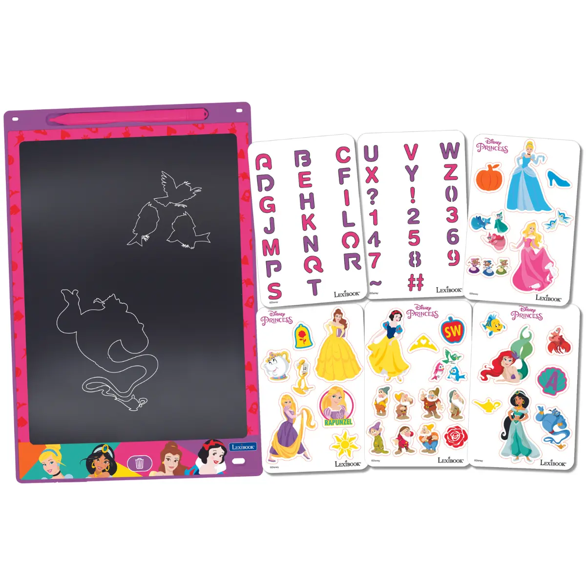 Disney Princess 11’’  Multicolor Learning Drawing E-Ink Tablet With Stencils 1