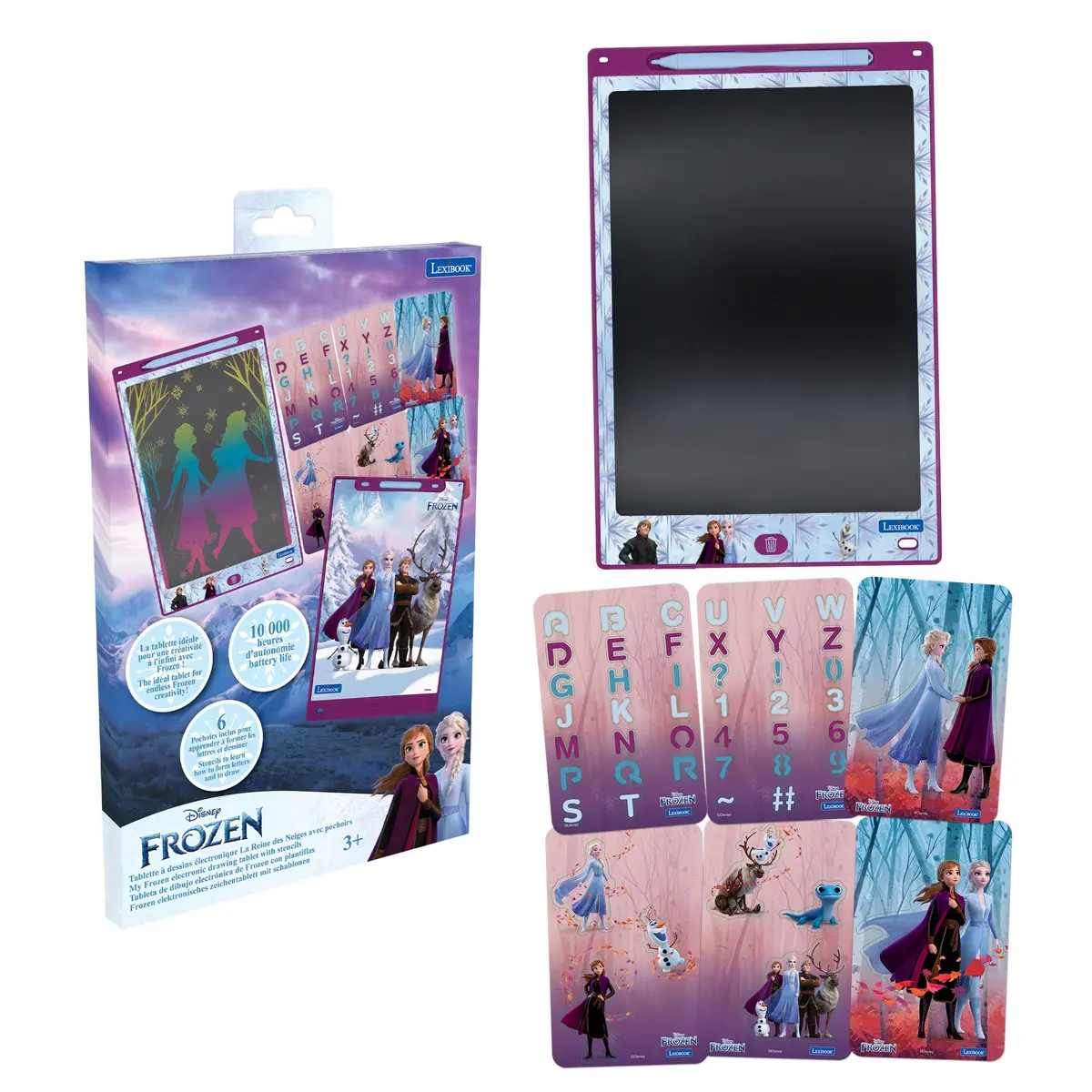 Artzone Multicolor 11'' E-Ink Learning Tablet With Stencils - Frozen Theme 1