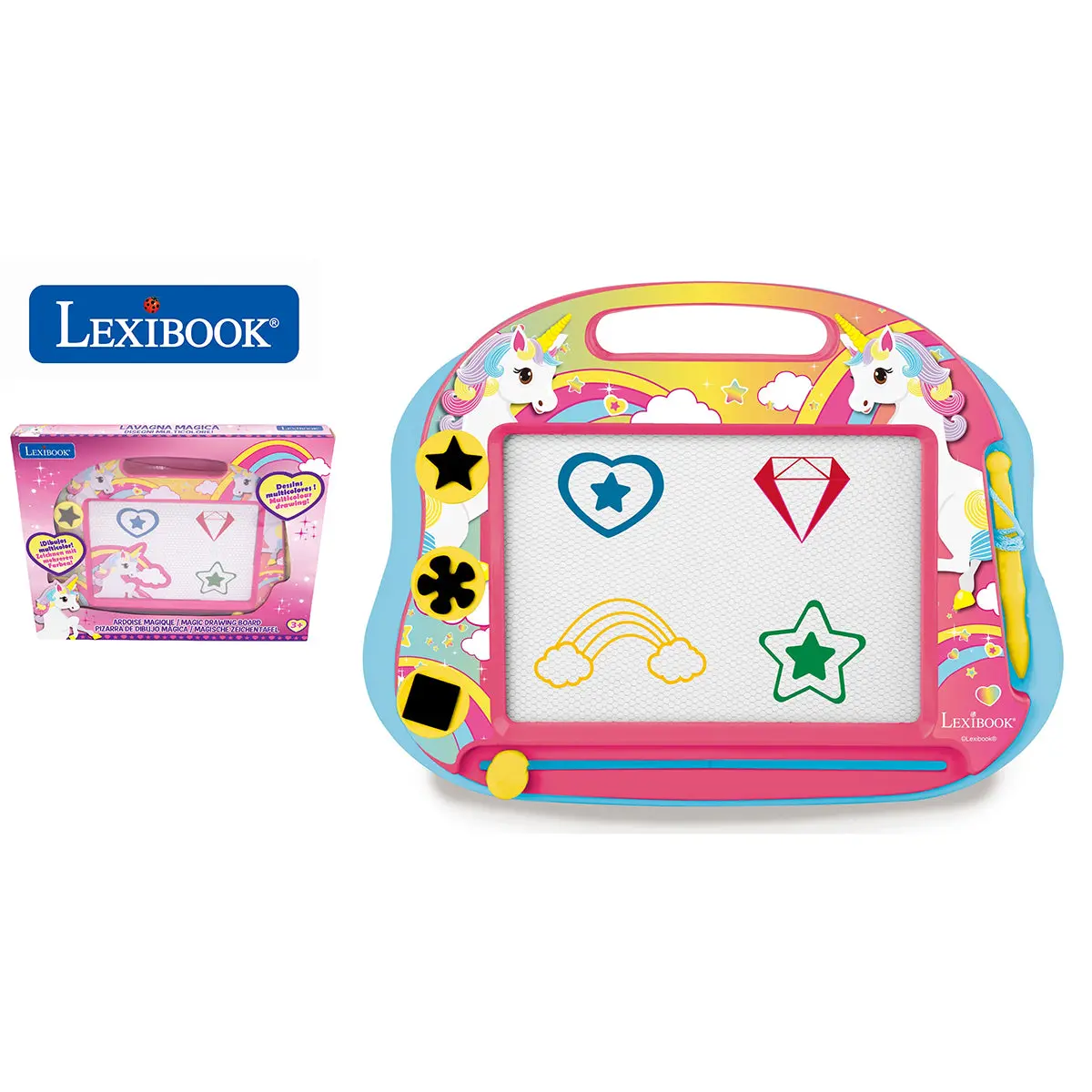 Lexibook Unicorn Themed Magnetic Multicolor Drawing Board - Creative Toy 1