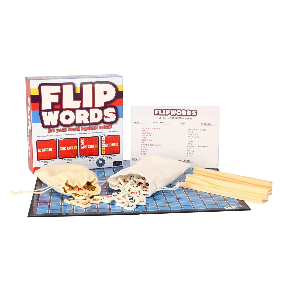 Continuum Games Flip Words Red Vs Black Duel Board Game 1