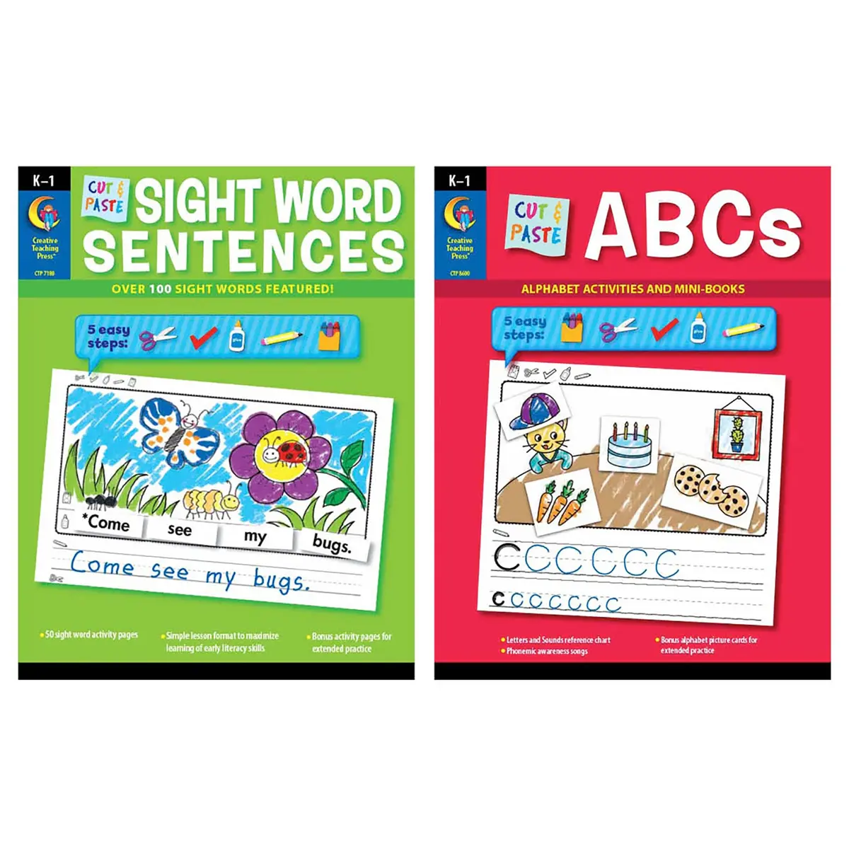 Creative Teaching Press Cut & Paste Abcs & Sight Words Learning Set 1