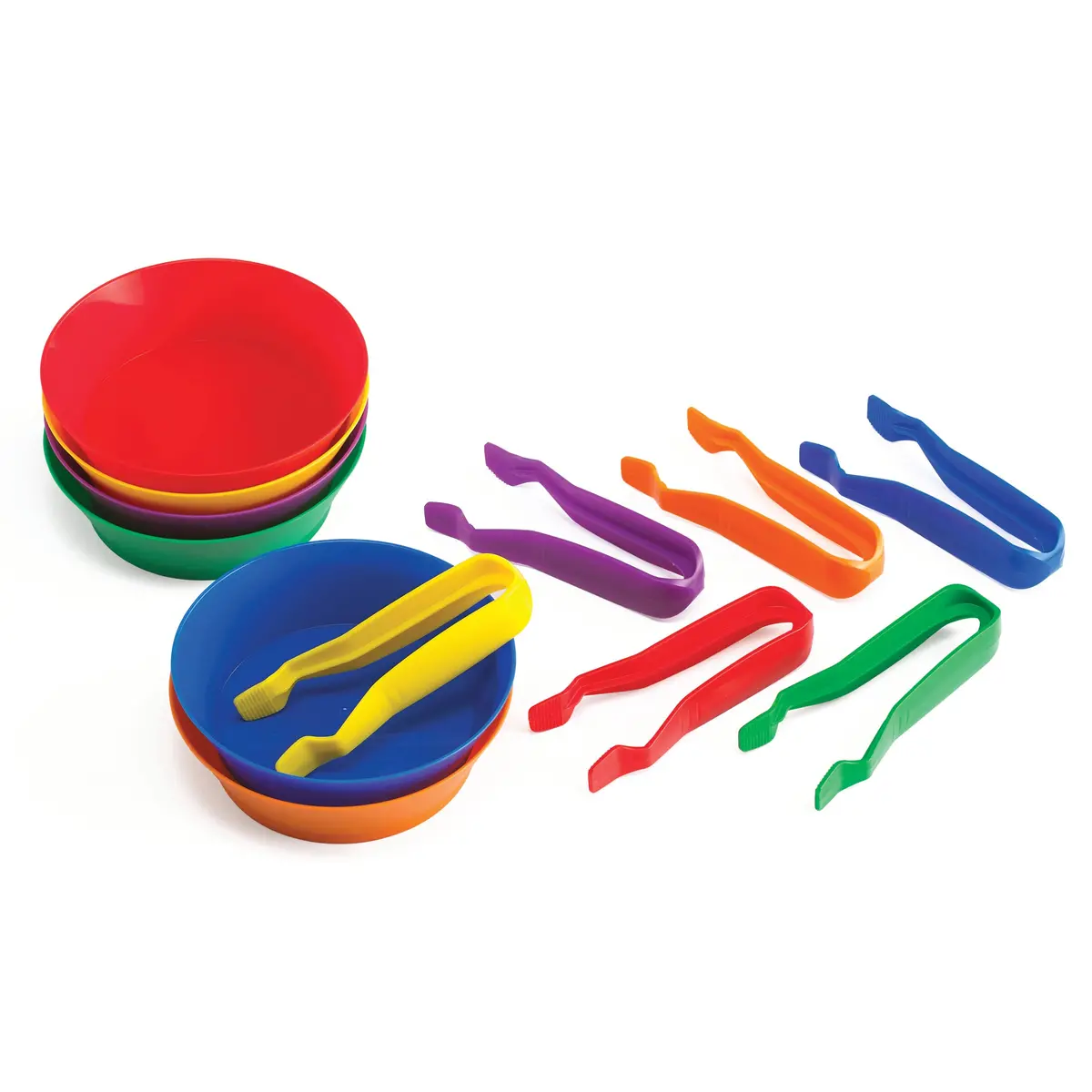 Edxeducation Colorful Sorting Bowls & Tweezers Playset - 18M+ - 6 Vibrant Colors 1
