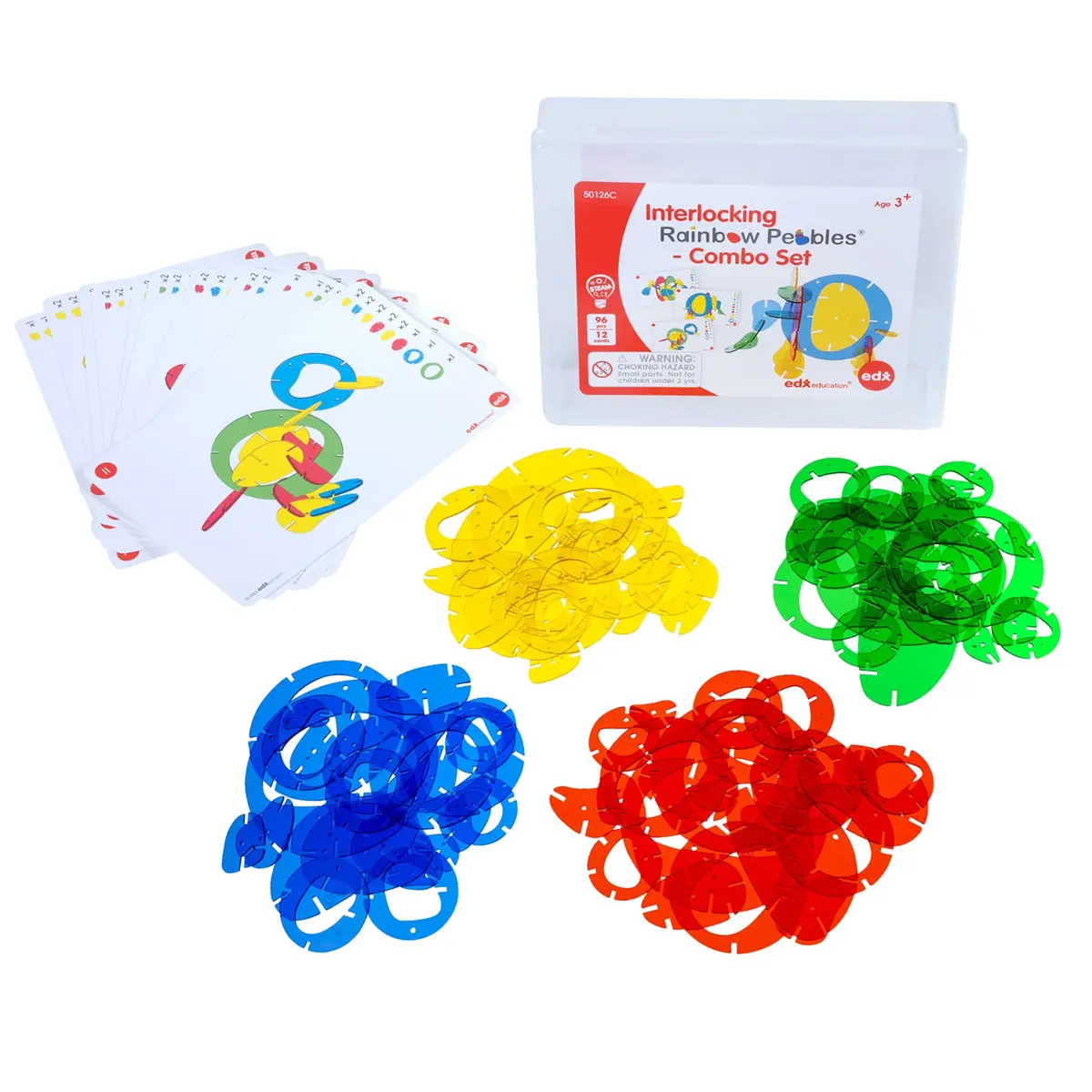 Edxeducation Interlocking Rainbow Pebbles - Creative Building Set 1
