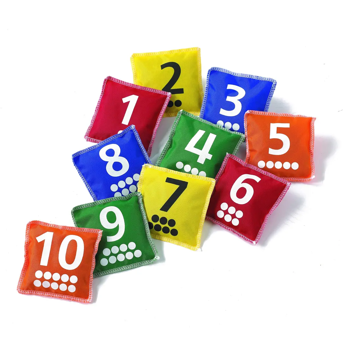 Edxeducation Number & Dot Bean Bags - Colorful Counting Play Set Of 10 1