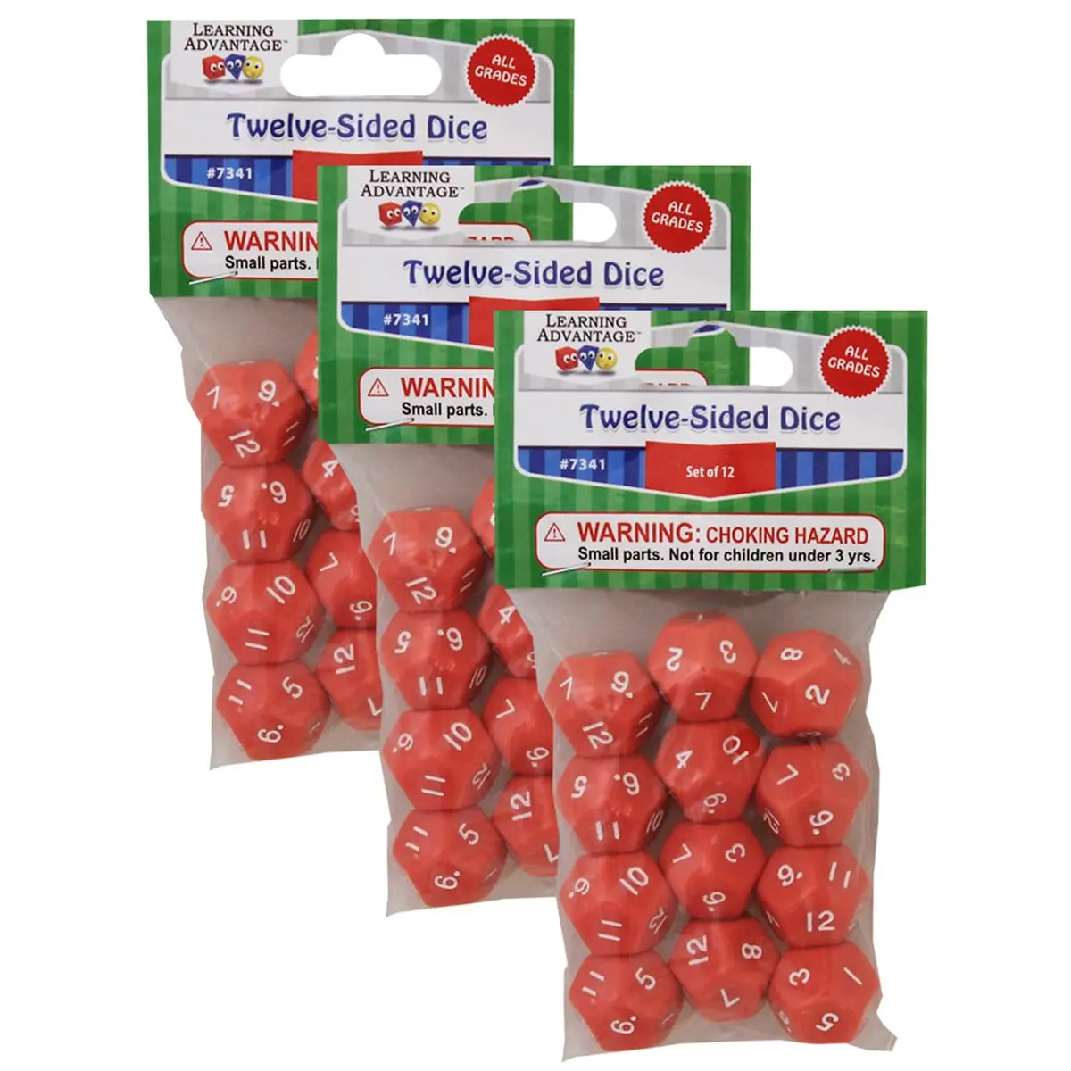 Learning Advantage Colorful 12-Sided Polyhedral Dice Set Of 36 1