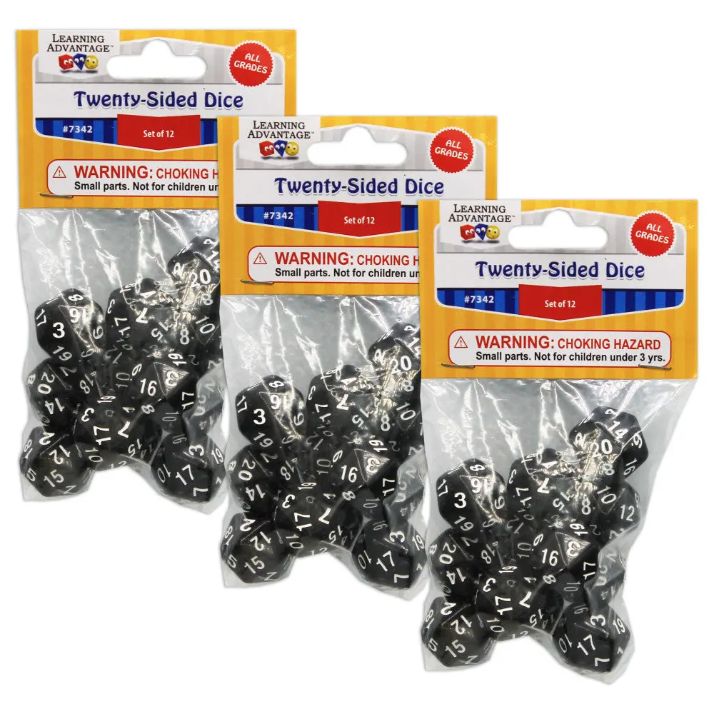 Learning Advantage 20-Sided Polyhedra Dice - Multipack Of 36 1