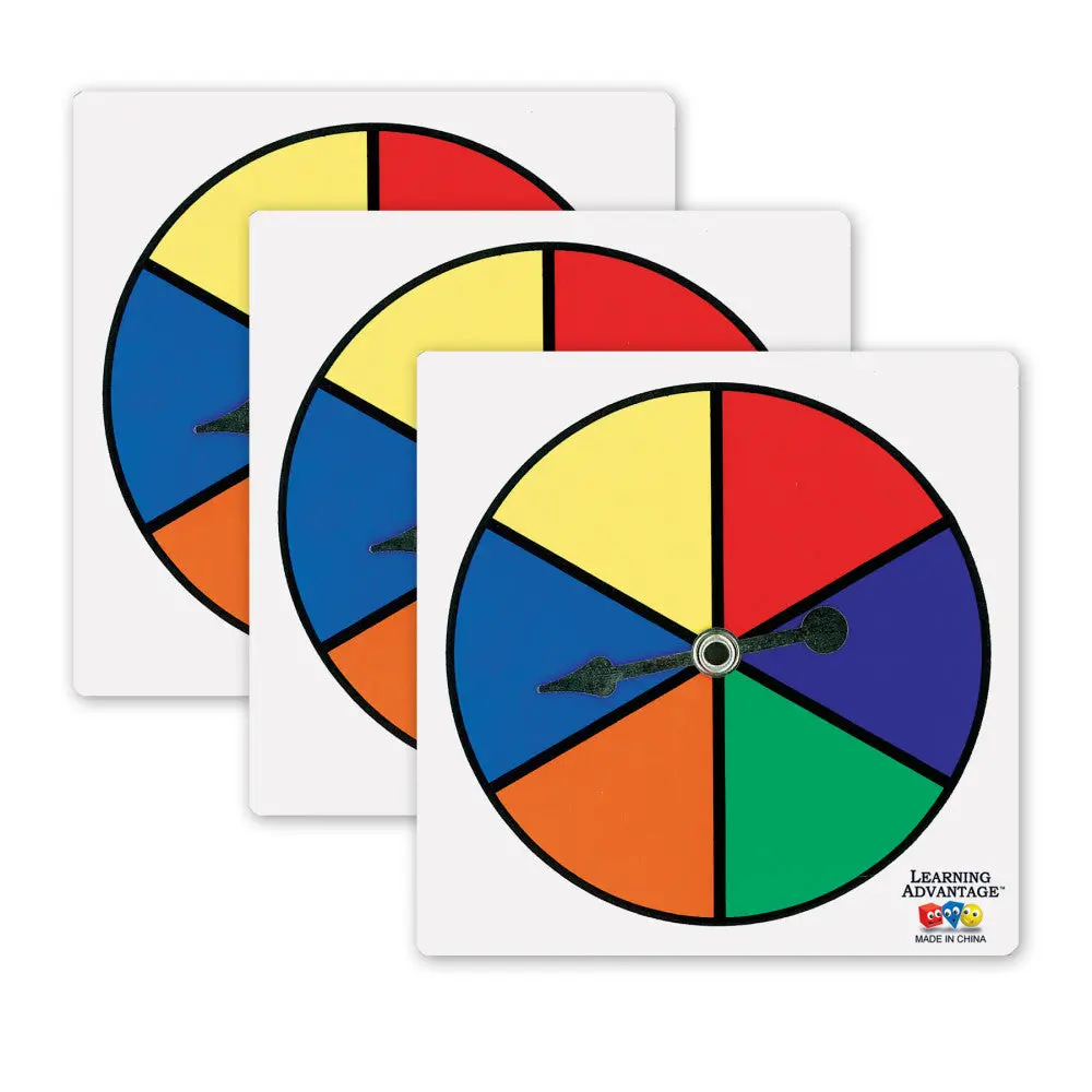 Learning Advantage Vibrant Six-Color Spinners - Educational Toy Set Of 15 1