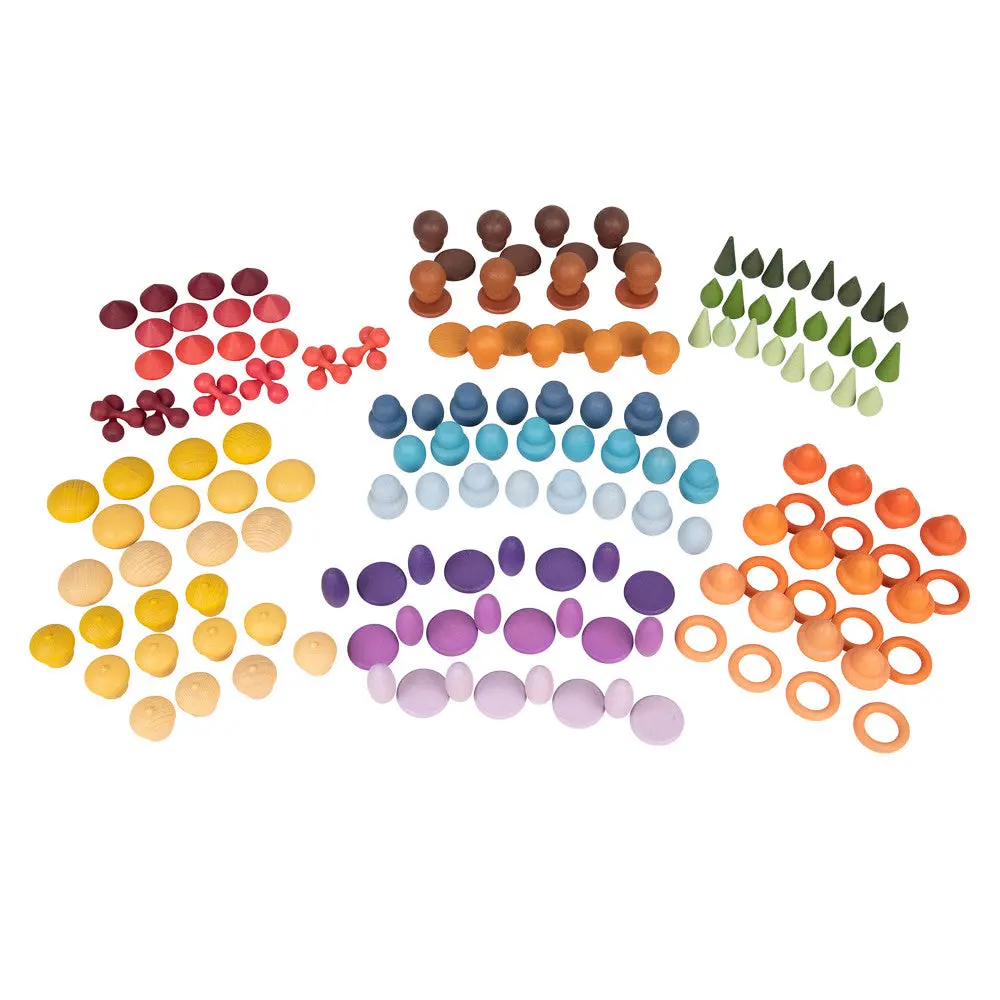Tickit Wooden Treasures Starter Set - Colorful Beechwood Shapes 1