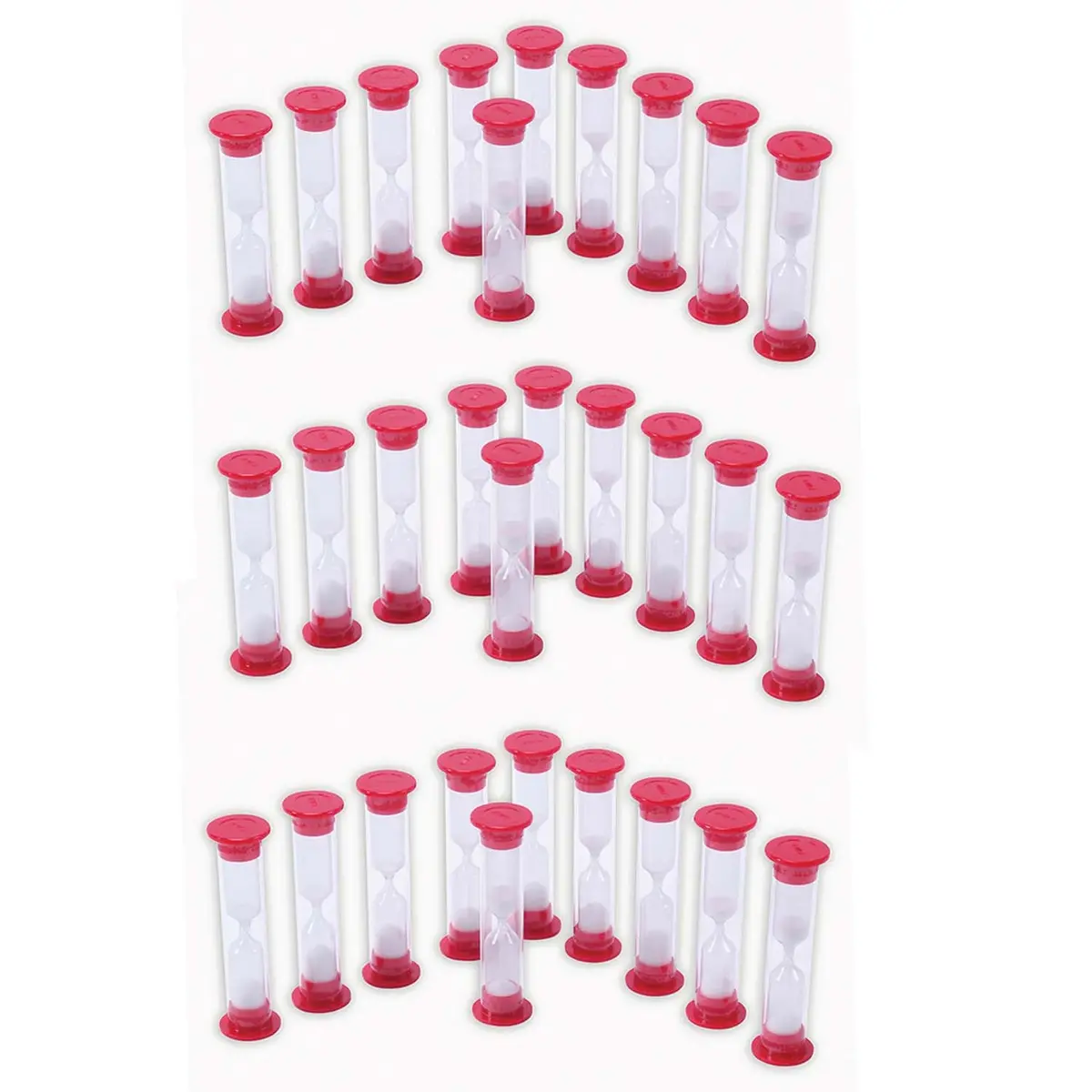 Learning Advantage Red Sand Timers - One Minute Durations - 30 Count 1