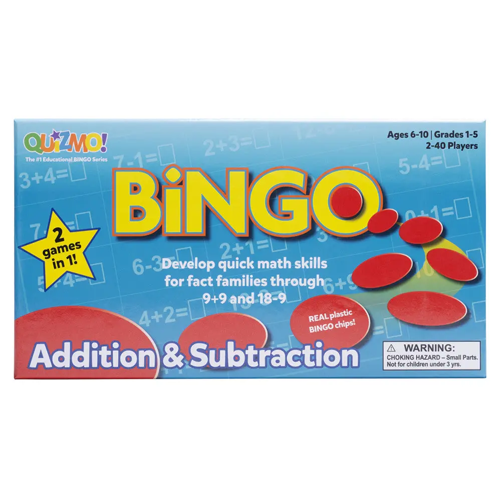Learning Advantage Quizmo Math Bingo - Addition & Subtraction Game 1
