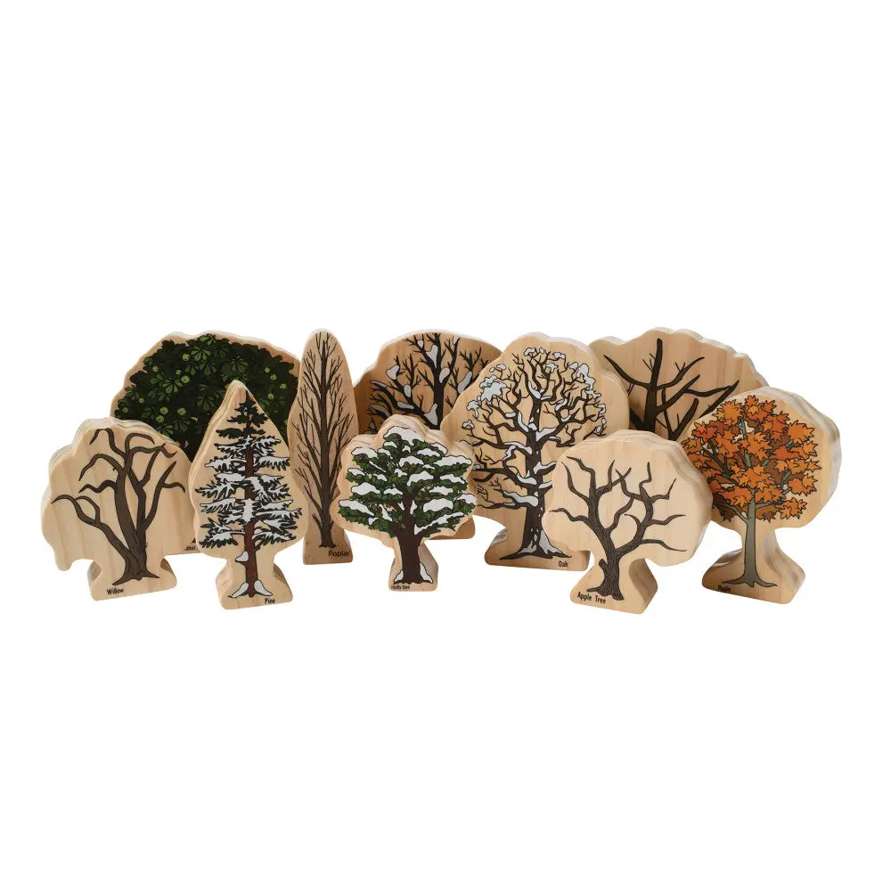 The Freckled Frog All Seasons Wooden Tree Blocks - Set Of 10 - Ages 2+ 1