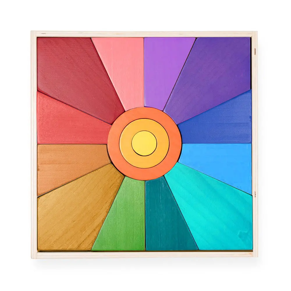 The Freckled Frog Sunny Colors – Wooden Sun Puzzle & Playset 1