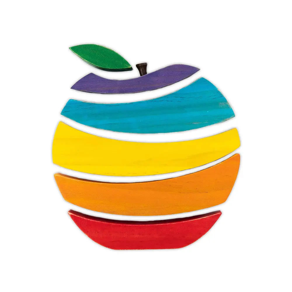 The Freckled Frog Apple-Shaped Wooden Puzzle - 6 Pc 1