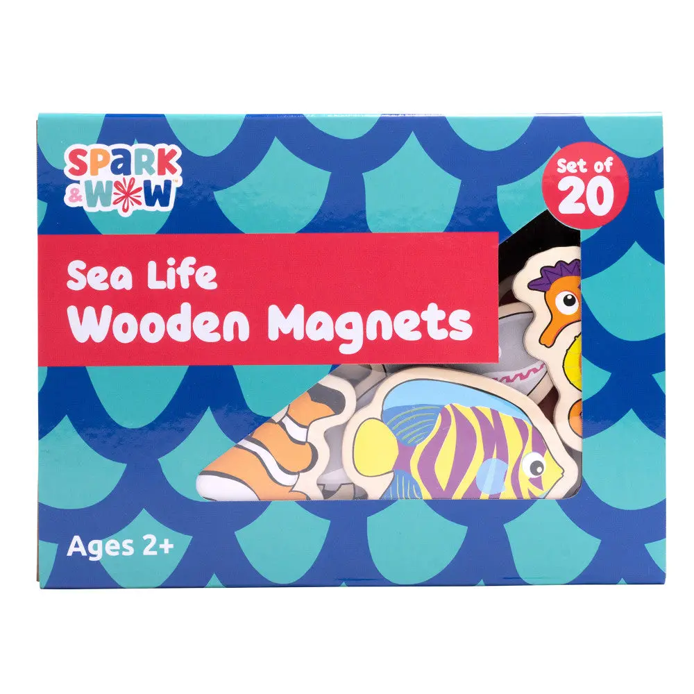 Spark & Wow Wooden Magnets - Sea Life Exploration Set - 20 Pieces 1