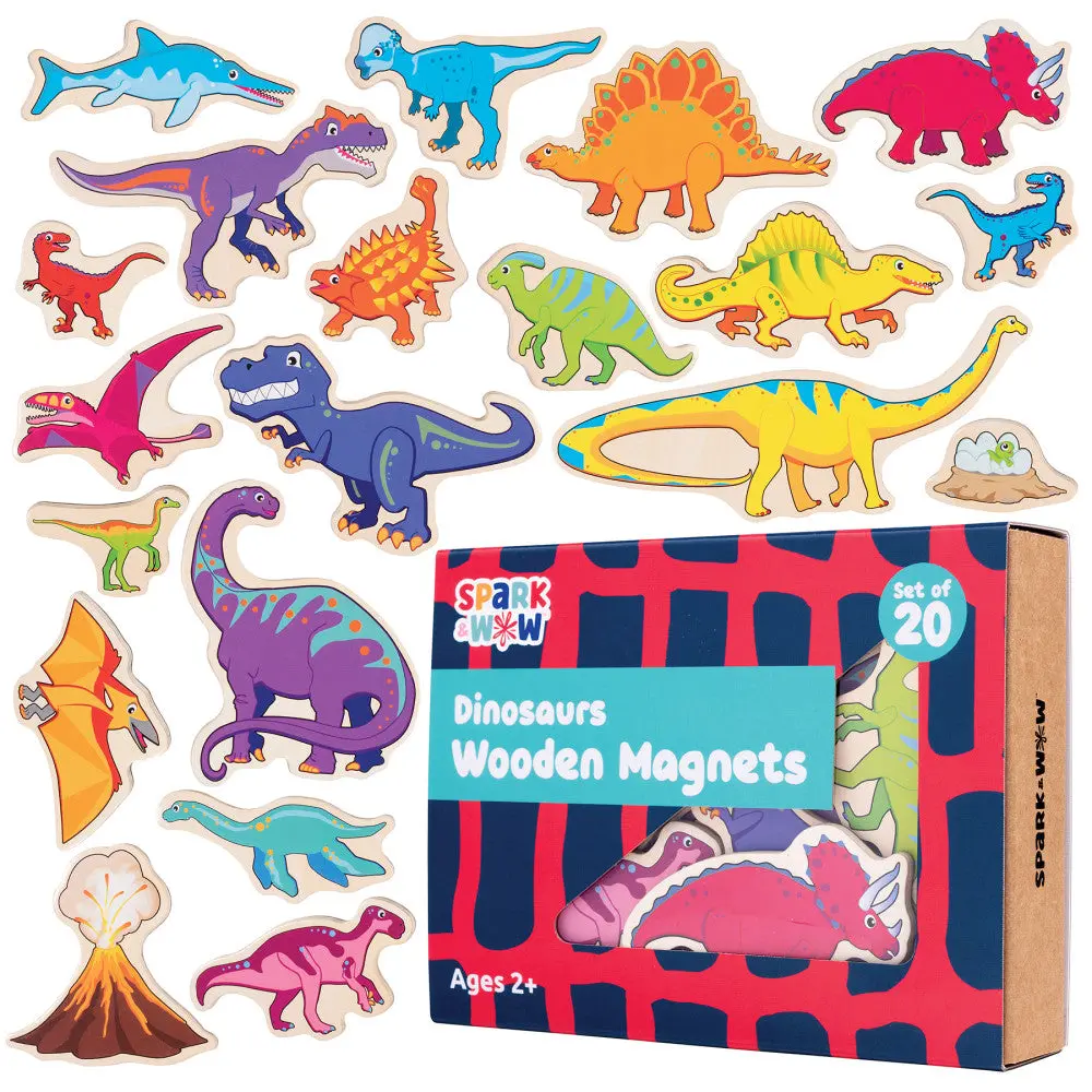 Spark & Wow Dinosaur Adventure Wooden Magnet Set - 20 Pieces 1