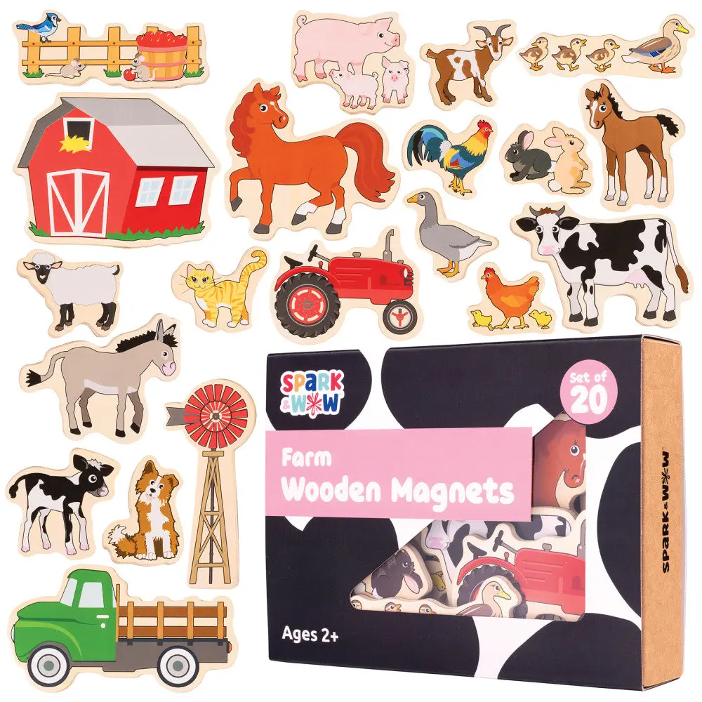 Spark & Wow Beechwood Farm-Themed Magnetic Set - 20 Pieces 1
