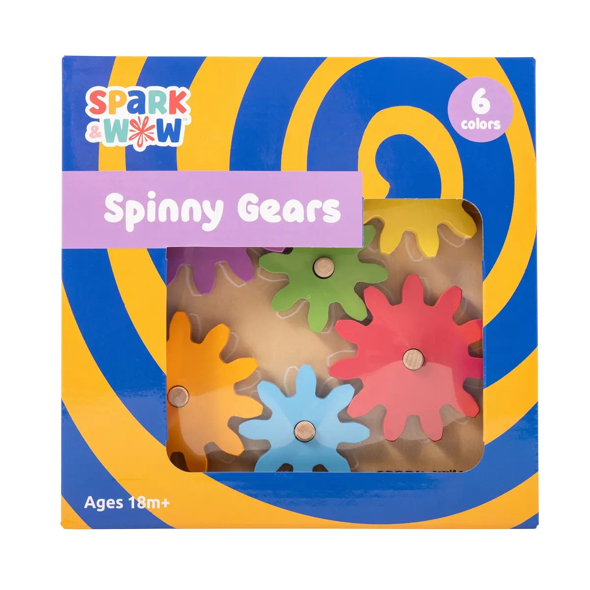 Spark & Wow Spinny Gears - Vibrant Wooden Gear Puzzle 1