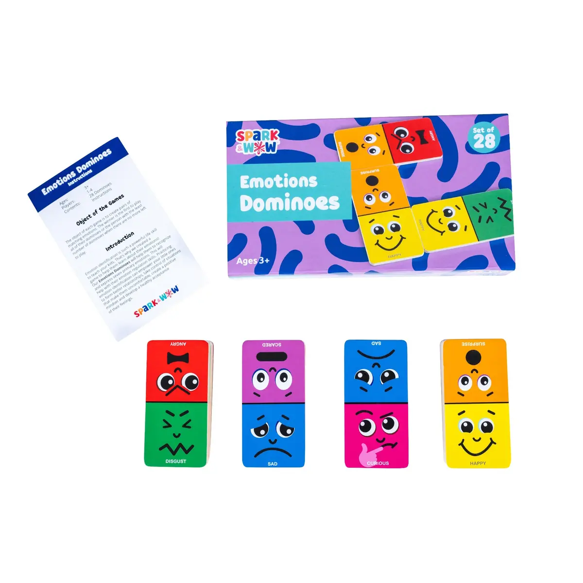 Spark & Wow Emotions Dominoes - Expressive Play Set - 28 Pieces 1