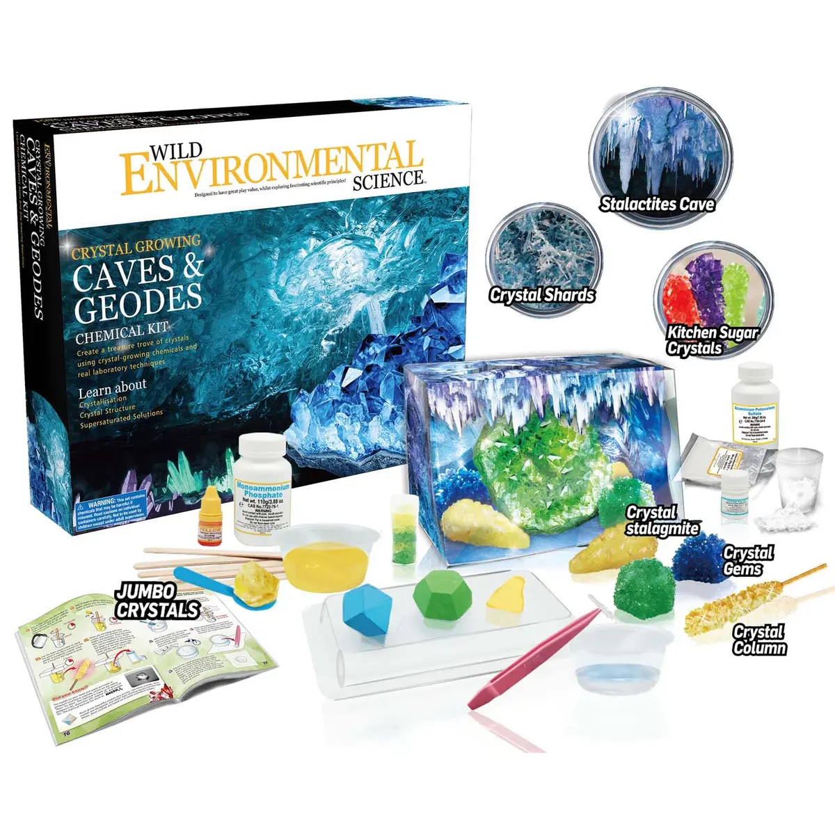 Wild Environmental Science Crystal Caves & Geodes Kit - Grow Stalagmites & More 1