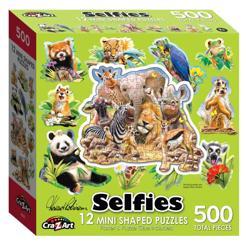 Cra-Z-Art Jungle Selfies 12-Pack Mini Shaped Puzzles 1