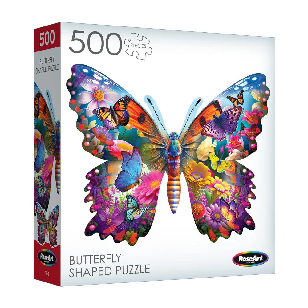 Roseart Majestic Butterfly Shaped Jigsaw Puzzle - 500 Pc 1