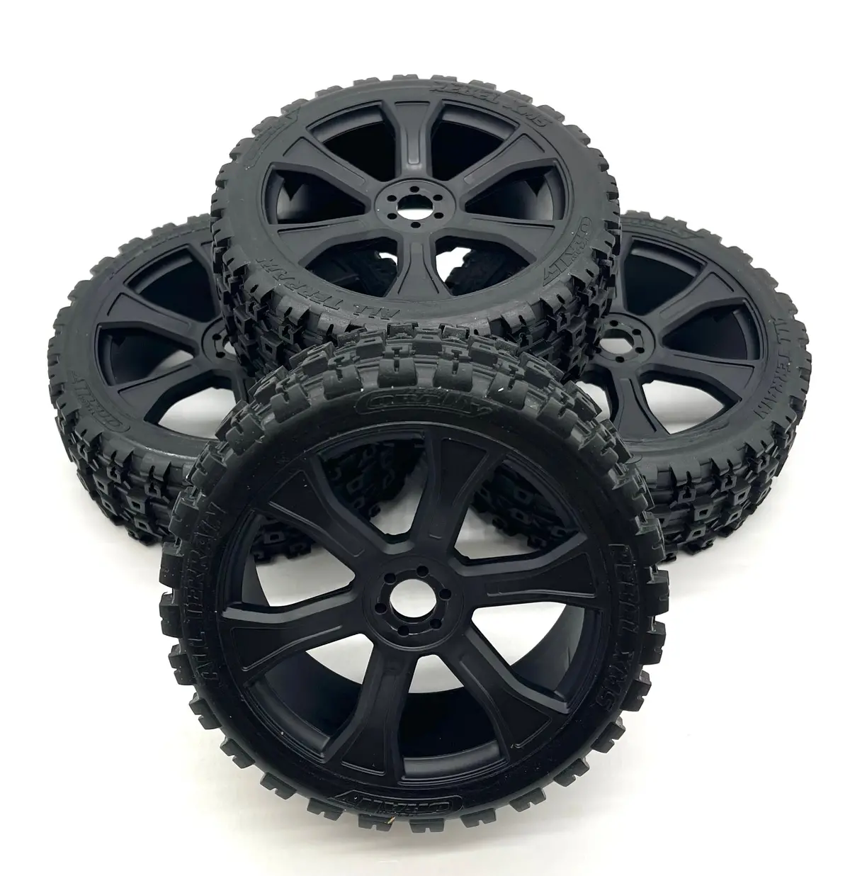 Team Corally Asuga Xlr - Tires & Wheels (Xl Off-Road Tyres Black Rims C-00288 1