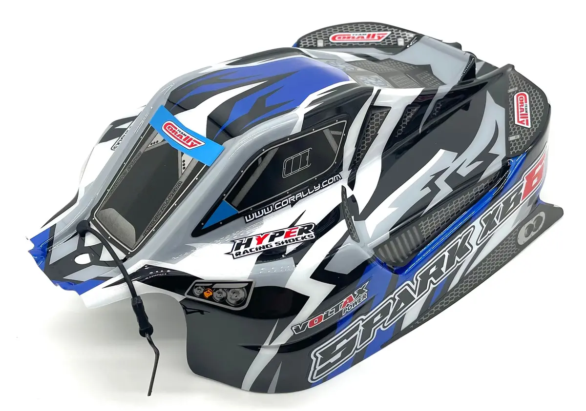 Team Corally Spark Xb6 - Body Shell (Blue Polycarbonate Cover & Body Pins C-00285 1