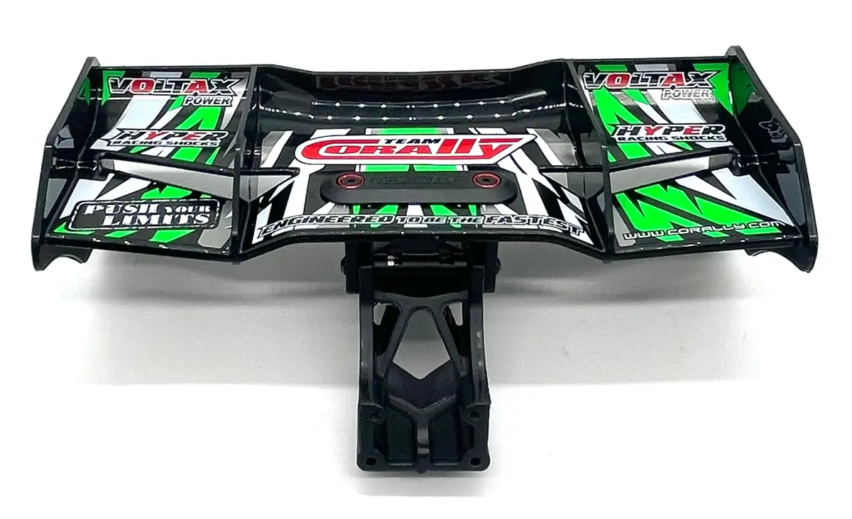 Team Corally Spark Xb6 - Wing (Rear Spoiler Black/Green W/Mount C-00285 1