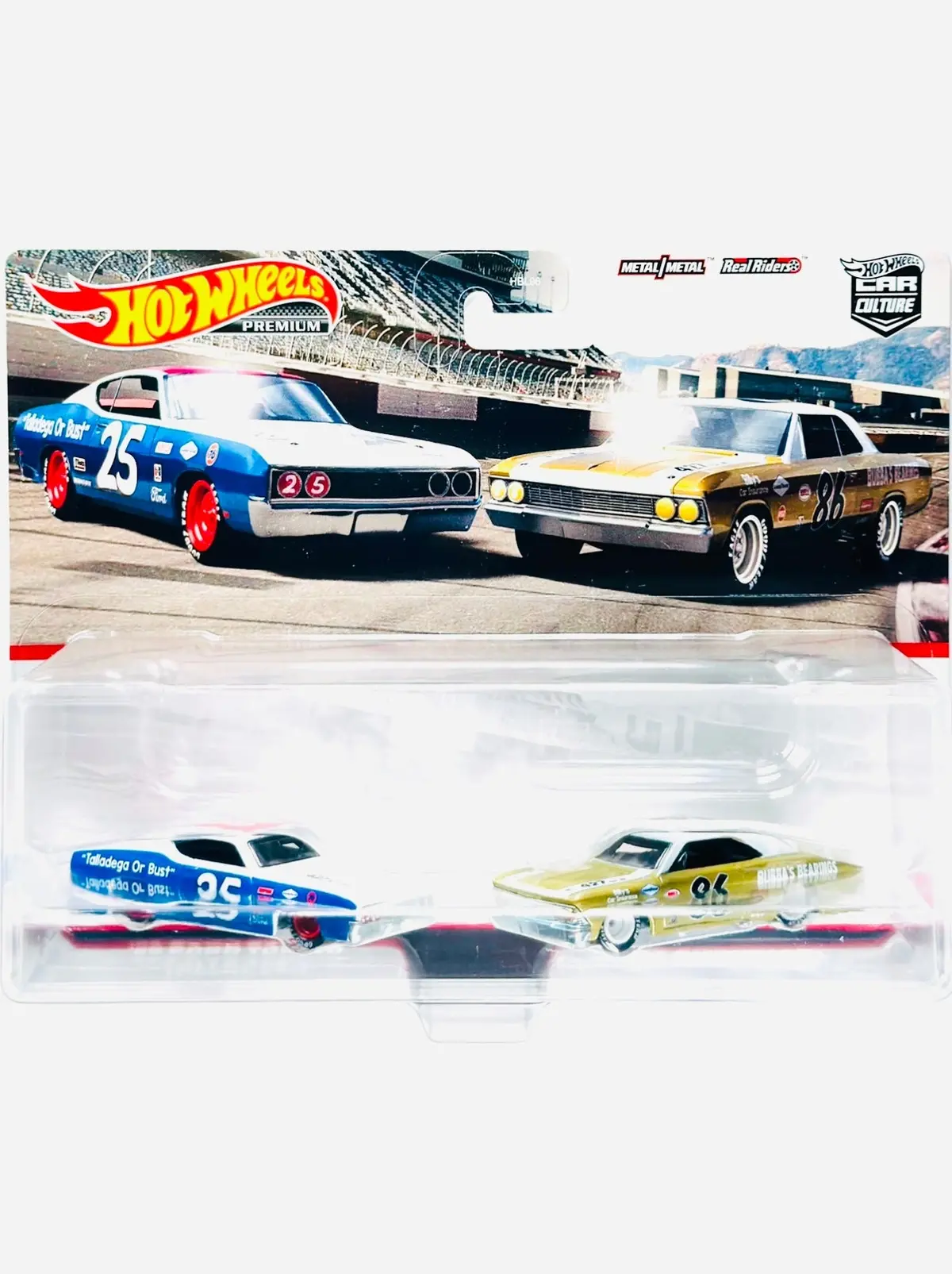 Hot Wheels 2022 Target Exclusive 2 Pack '69 Ford Torino Talladega & '66 Chevelle - Damaged Card 1