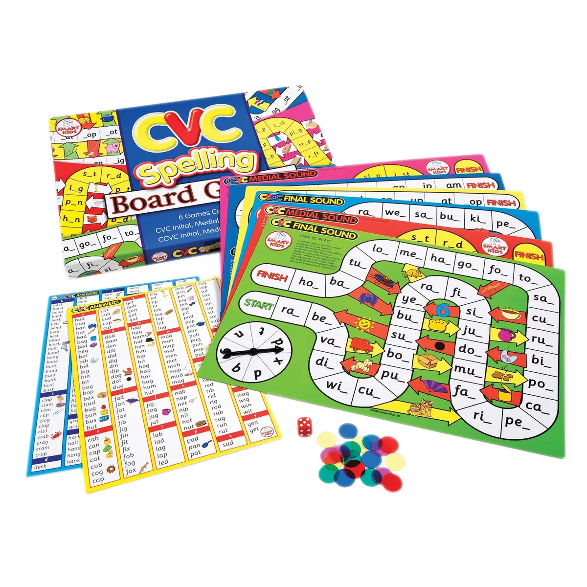 Didax® Cvc Spelling Board Game - Early Reading Skills - Vibrant Fun 1