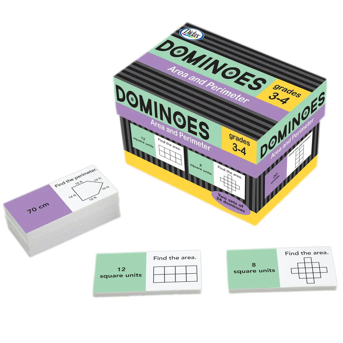 Didax Area And Perimeter Foam Dominoes Set - Educational Math Game 1