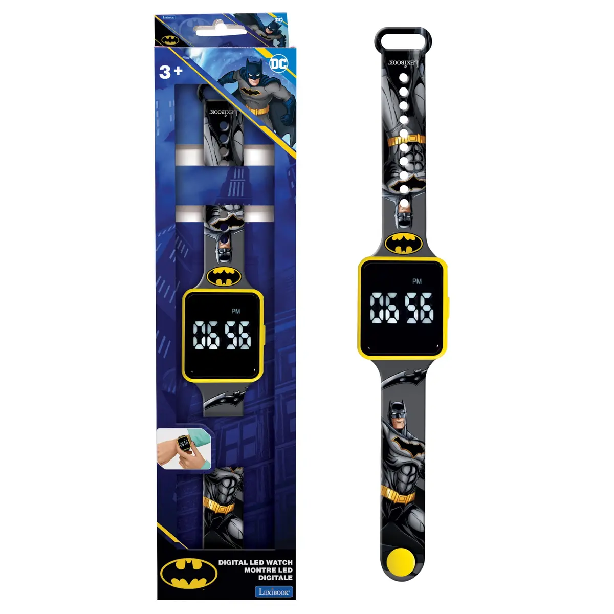 Batman Boys' Led Digital Watch - Black Adjustable Strap 1