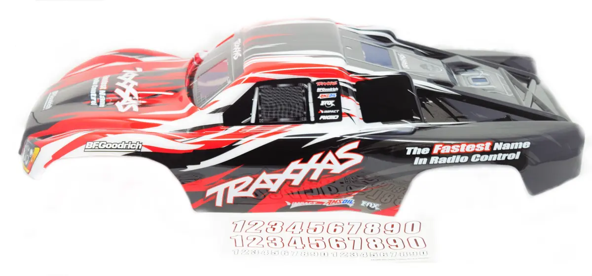 Slayer Pro 4X4 Body Shell, Red (15) Prographix Cover & Decals Nitro 59076-3 1