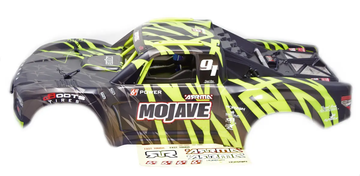 Arrma Mojave 6S Blx V2 - Body Shell (Black Green Cover & Interior Roll Cage Ara7604v2 1