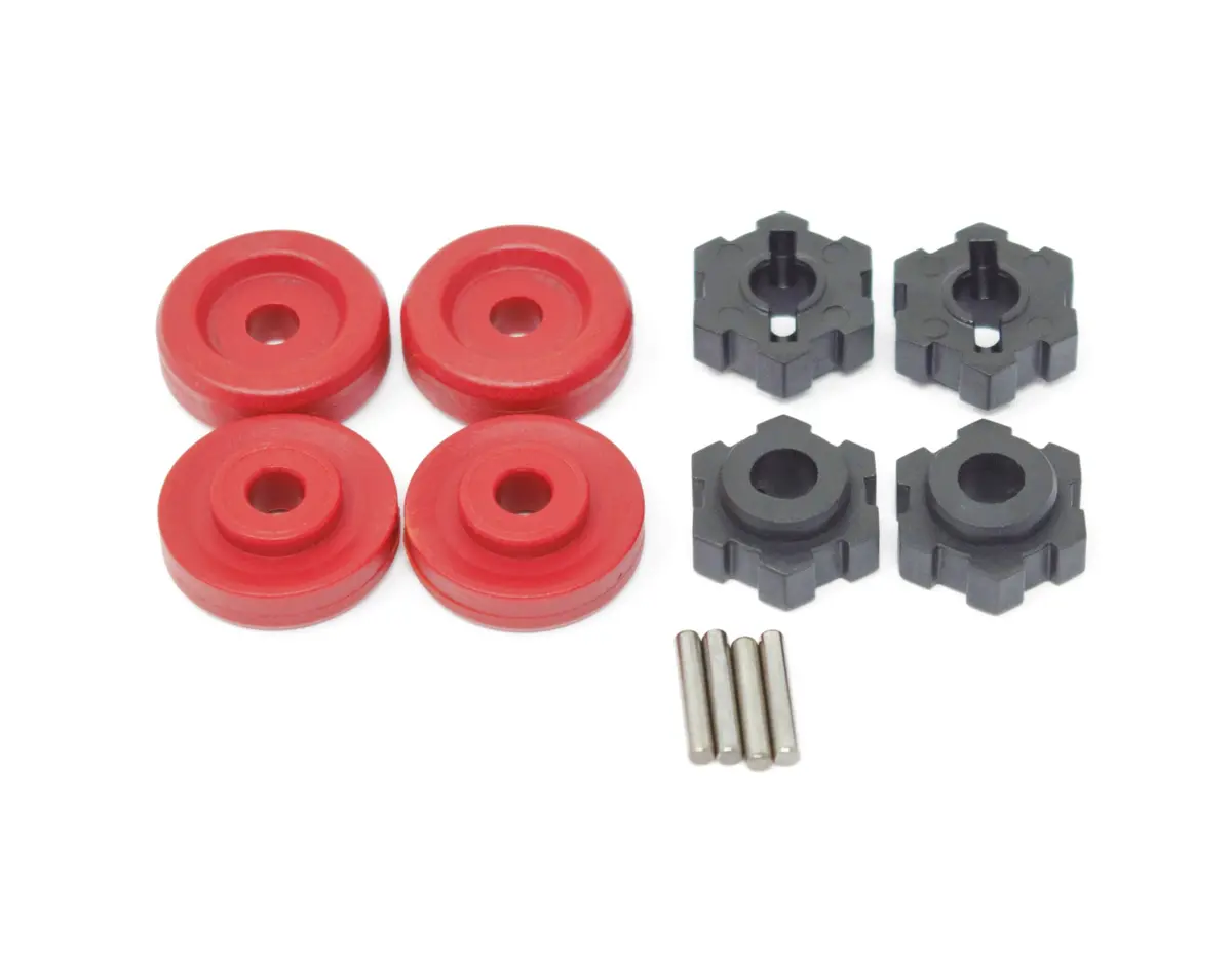 1/10 Wide-Maxx Wheel Hubs, (Red Washer) 17Mm Splined, Hex Pins 89086-4 1