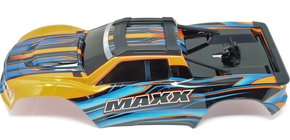1/10 Maxx Body Cover Shell (Orange Painted Prographics, Clipless Traxxas 89076-4 1