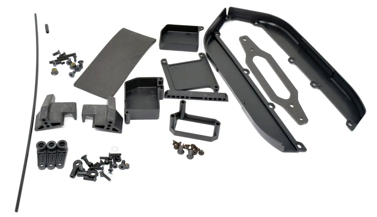 Hb Racing E8tevo3 - Side Mud Guards, Radio Tray V2 Antenna E819 Truggy 204576 1
