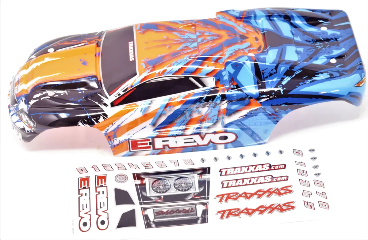 1/16 E-Revo Body, Orange Blue (Shell Cover Factory Painted Traxxas 71054-1 1