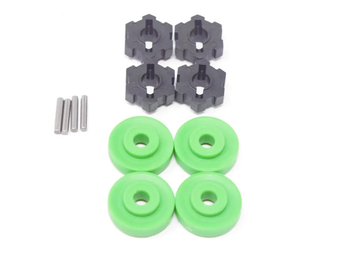 1/10 Wide-Maxx Wheel Hubs, (Green Washer) 17Mm Splined, Hex Pins 89086-4 1