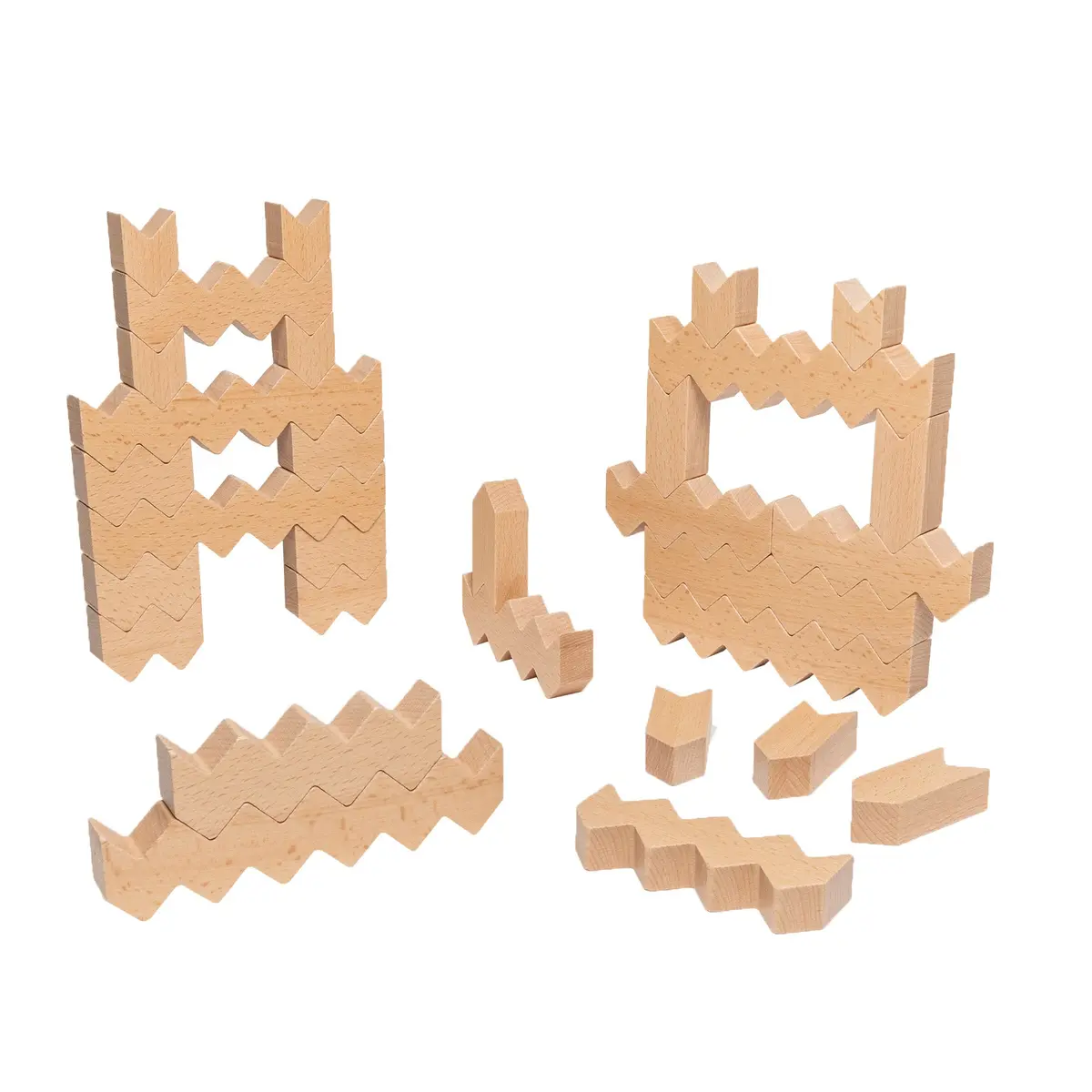 Educational Advantage Zigzag Blocks - 30 Piece Building Set 1