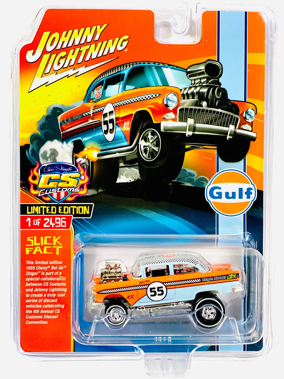 Johnny Lightning Exclusive Gulf 1955 Chevy Bel Air 1