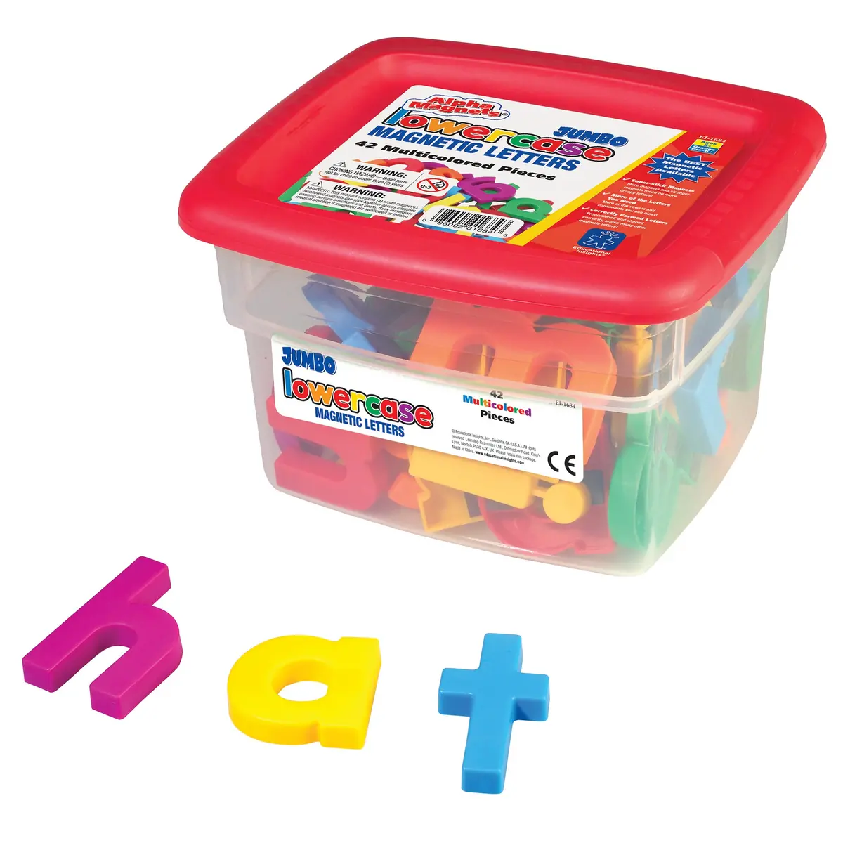 Educational Insights Alphamagnets Jumbo Lowercase Magnetic Set - Multi-Colored, 42 Pieces 1